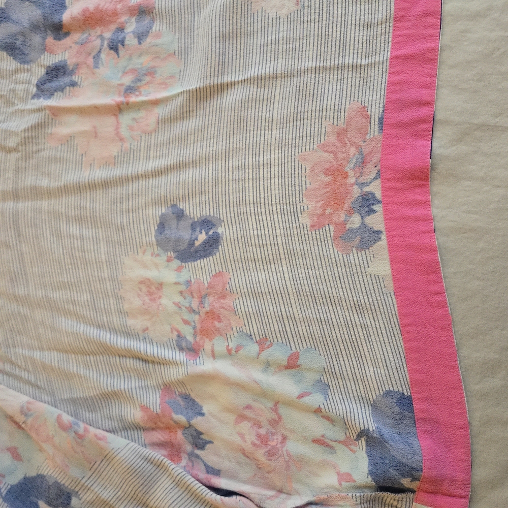 Joules Kimmy Open Kimono Cardigan Jacket Pink Floral Blue Striped - Picture 10 of 12